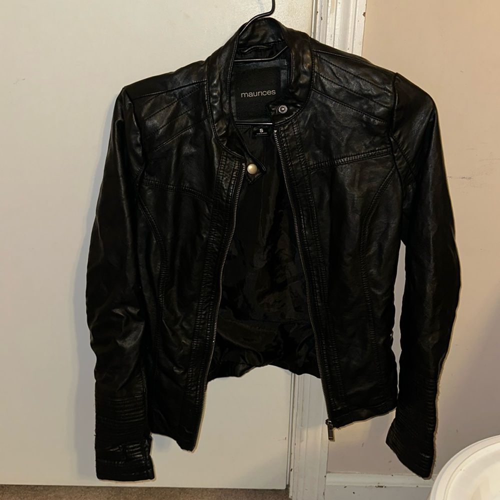 Women’s black leather jacket